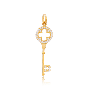 Key Design Necklace Charm  Handmade Turkish  Wholesale  925 Sterling Silver Jewelry