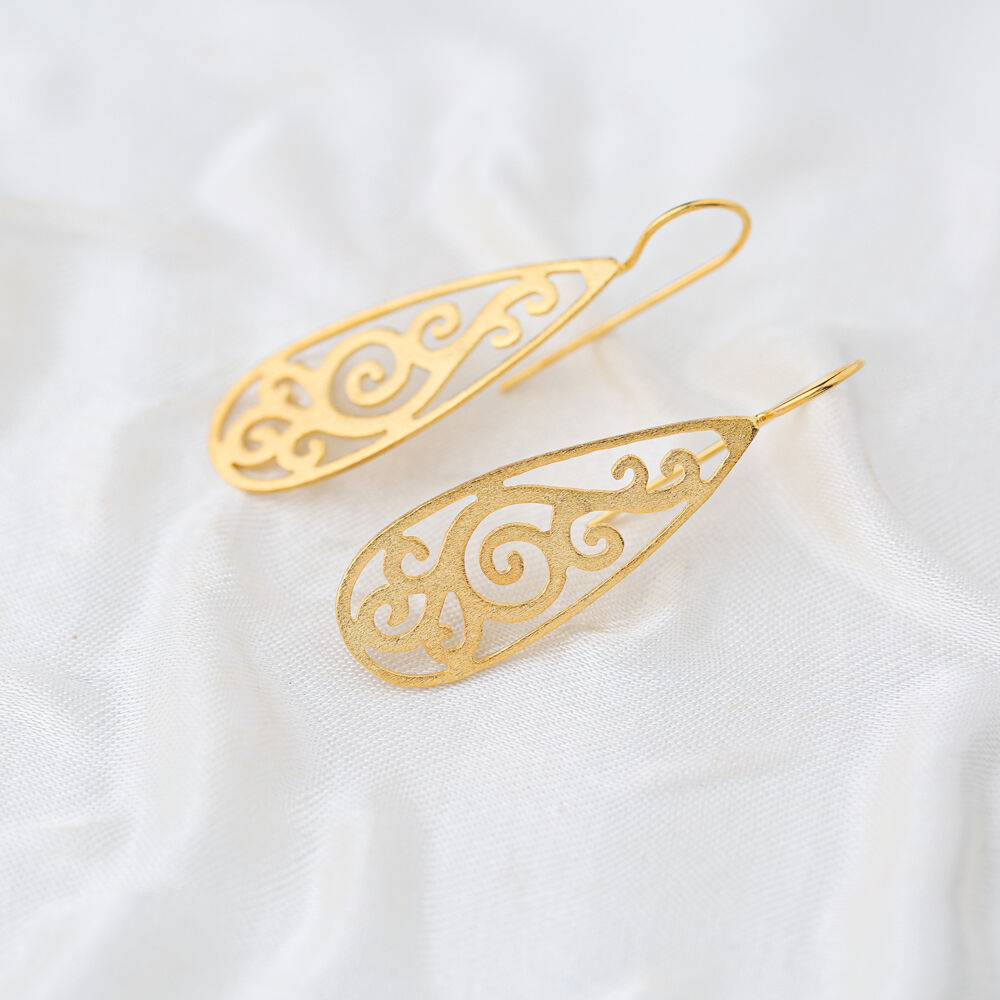 Authentic Vintage Style 22K Gold Plated Dangle Earrings Handcrafted Wholesale 925 Sterling Silver Jewelry