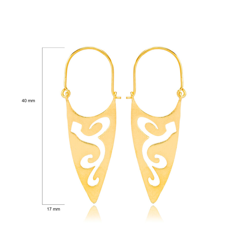 Vintage Design 22K Gold Plated Handcrafted Wholesale 925 Sterling Silver Dangle Earrings Jewelry