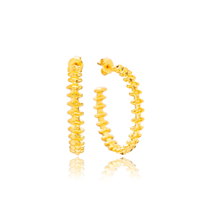Unique Style 22K Gold Plated Hoop Earring Handcrafted Wholesale 925 Sterling Silver Jewelry