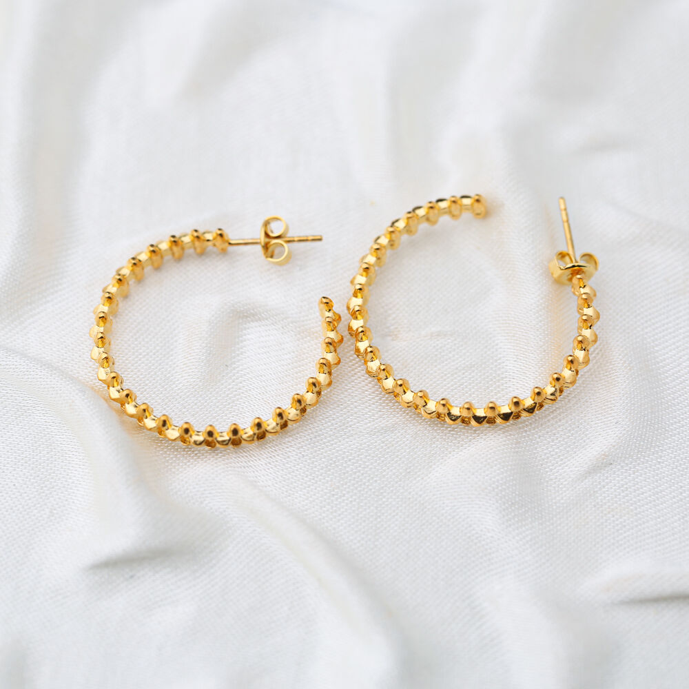 22K Gold Plated Hoop Earring Handcrafted Wholesale 925 Sterling Silver Jewelry