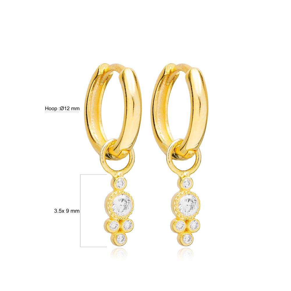 Multi Round Geometric Design Handmade Turkish Wholesale 925 Sterling Silver Dangle Earrings Jewelry