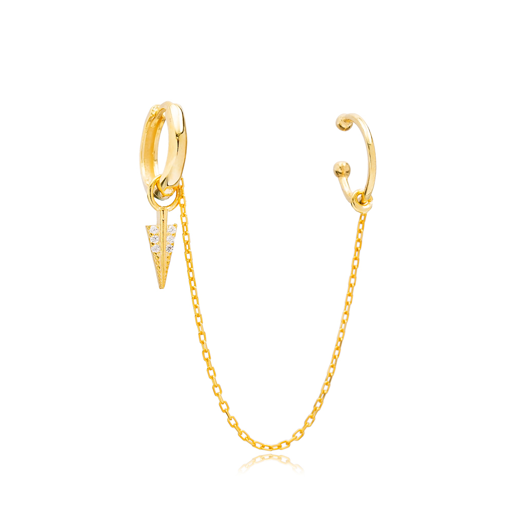 Arrow Zirconia Charm Turkish Wholesale 925 Sterling Silver Cartilage And Hoop Earrings Jewelry