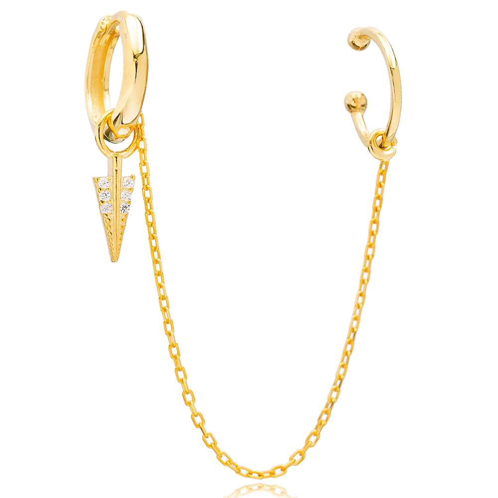 Arrow Zirconia Charm Turkish Wholesale 925 Sterling Silver Cartilage And Hoop Earrings Jewelry