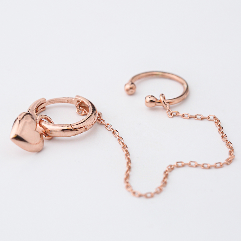 Heart Charm Cartilage And Hoop Earrings Turkish Theia Wholesale 925 Sterling Silver Jewelry