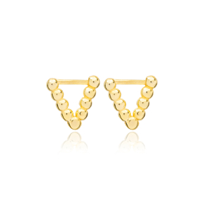 Triangle Geometric Style Stud Earrings Handcrafted Turkish Theia Wholesale 925 Sterling Silver Jewelry