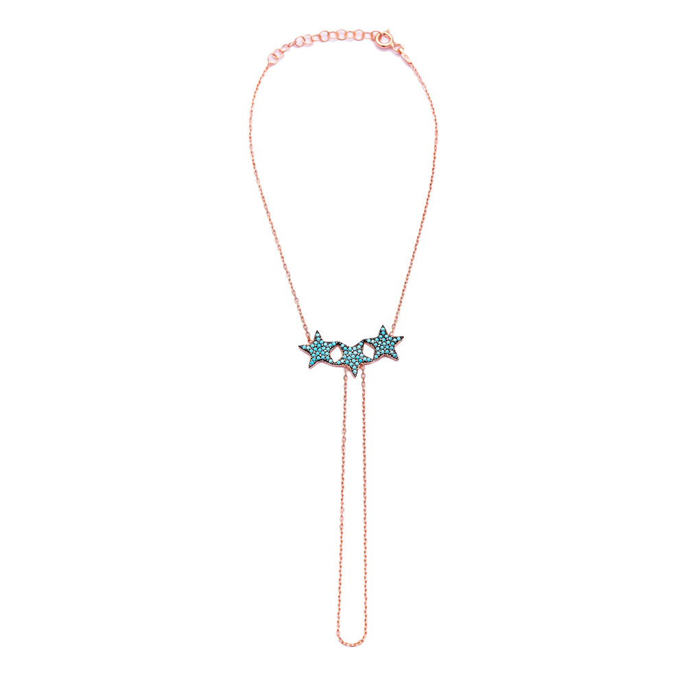 Star Design Turquoise Stone Slave Bracelet Turkish Wholesale Silver Jewellery