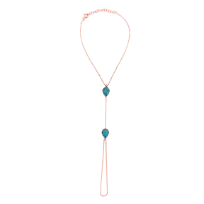 Elegant Design Nano Turquoise Drop Shape Turkish Wholesale Silver Slave Bracelet