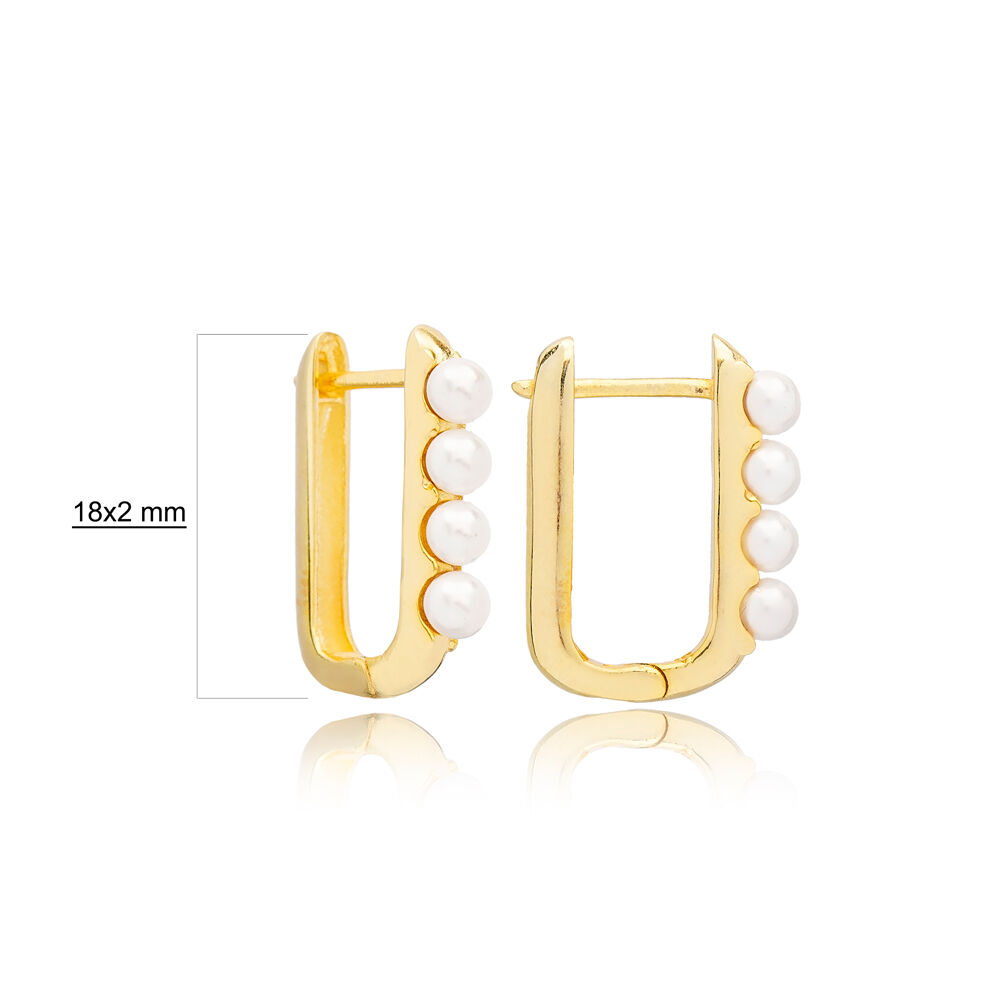 Multi Round Pearl Design Stud Earrings Handcrafted Turkish Theia Wholesale 925 Sterling Silver Jewelry