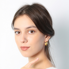 New Plain 22K Gold Plated Theia Handcrafted Wholesale 925 Sterling Silver Stud Earrings Jewelry