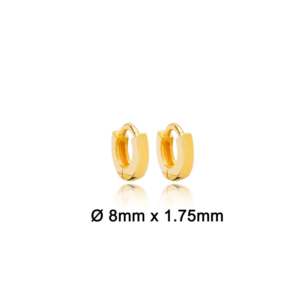8 mm Plain Cartilage Earrings Handcrafted Turkish Wholesale 925 Sterling Silver For Woman Jewelry