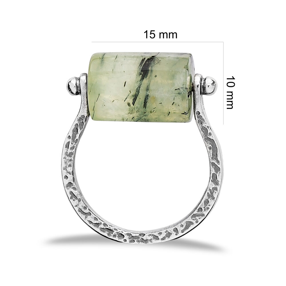 Natural Pirinait Stone Turkish Wholesale Handmade 925  Sterling Silver Oxidized Plated Ring Jewelry