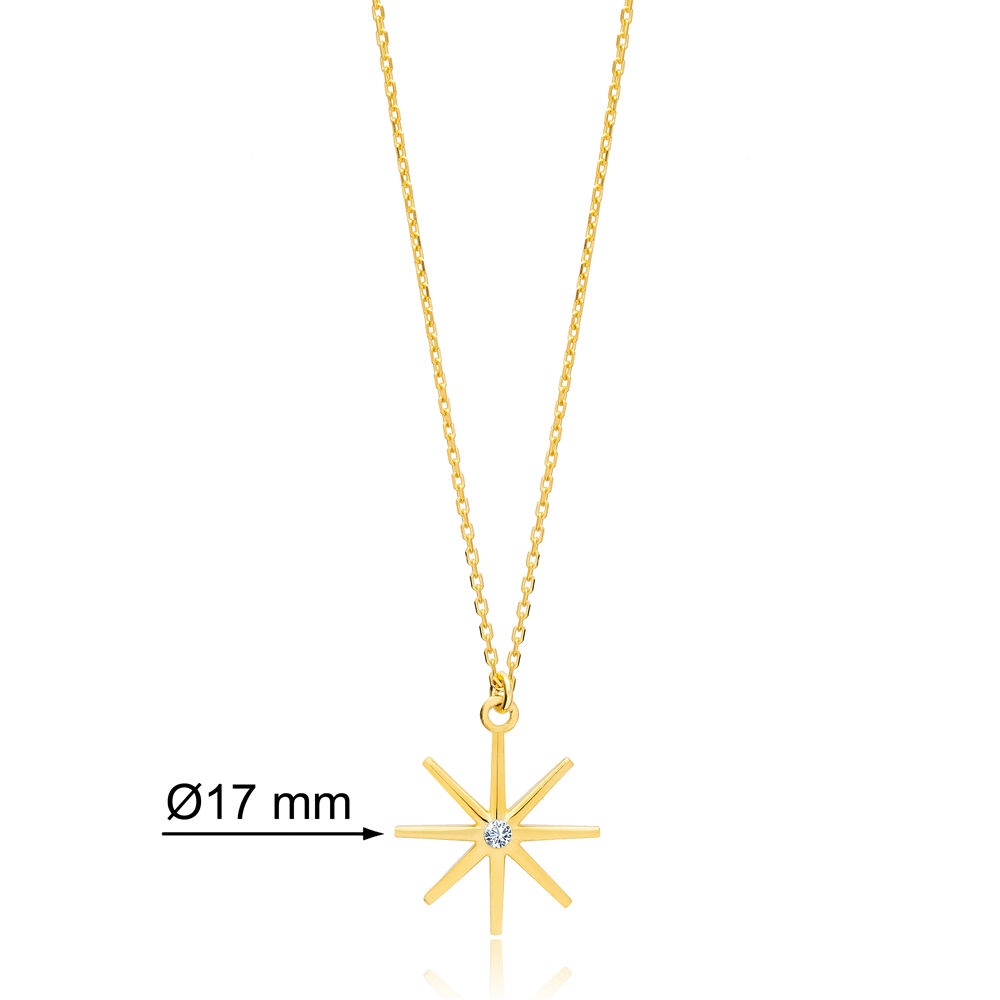Trendy Tiny Star Shape Handmade Turkish 925 Sterling Silver For Ladies Charm Necklace
