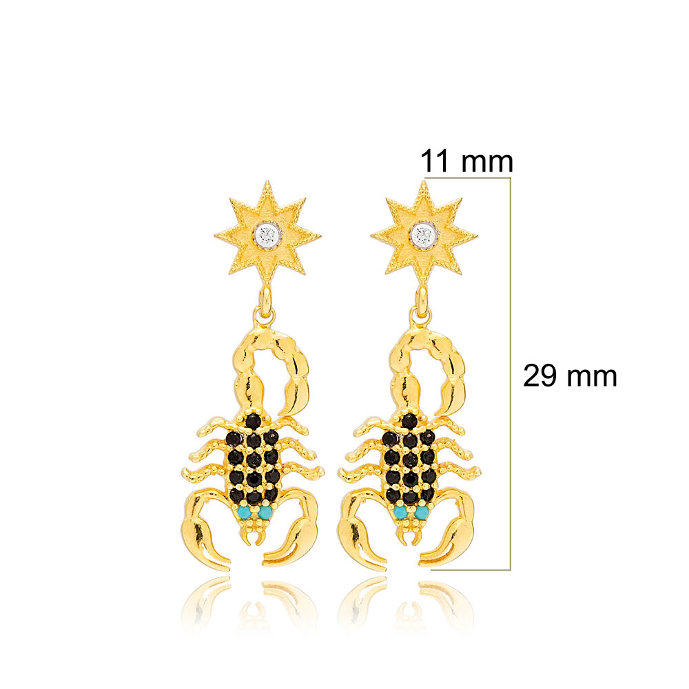 Lobster and Star Design Stud Earring Wholesale Handcrafted Turkish 925 Silver Sterling Jewelry