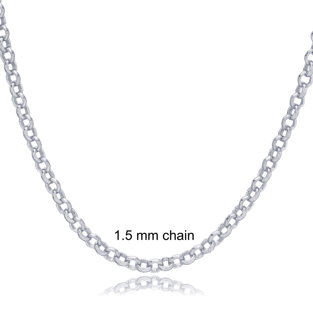 Rolo Rhodium Plated Chain Silver Necklace