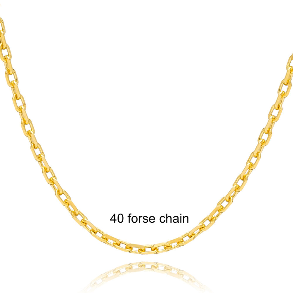 40 Force 45+5 cm Gold Plated Chain Silver Necklace