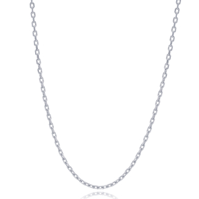 40 Force 45+5 cm Rhodium Plated Chain Silver Necklace