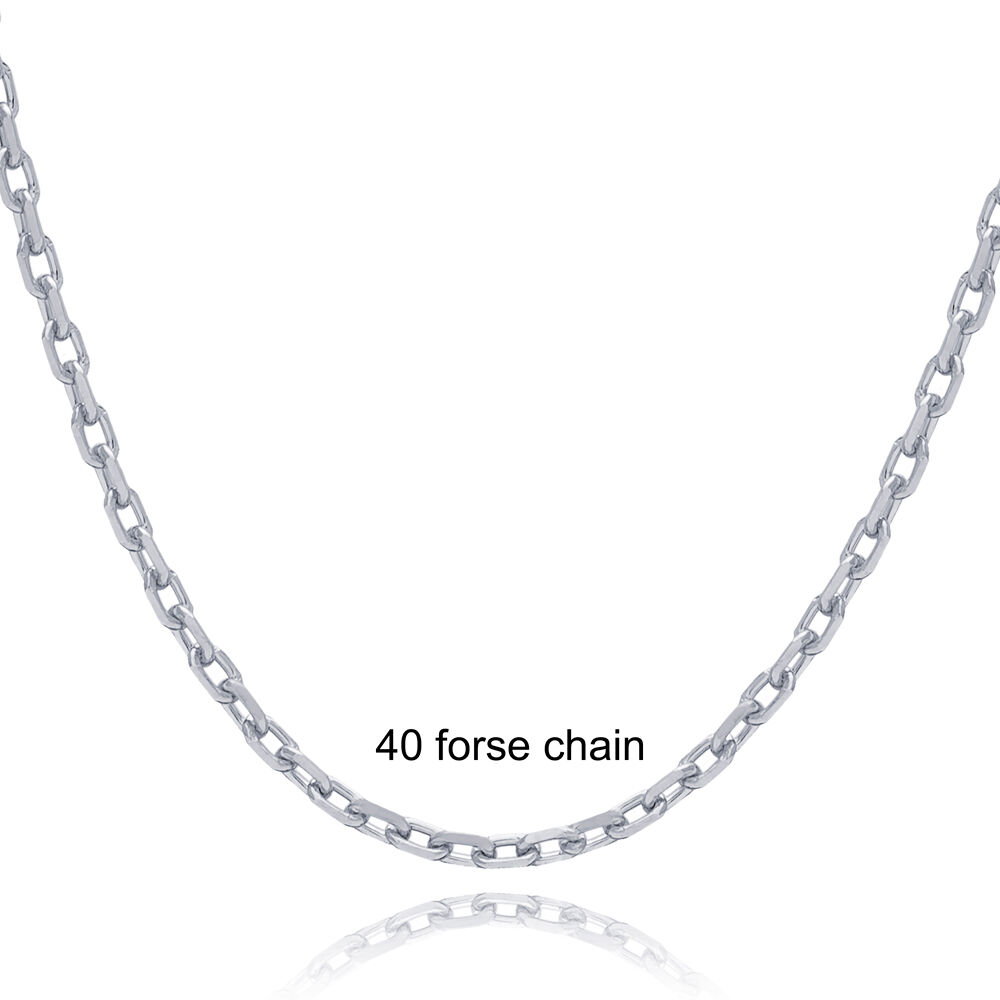 40 Force 45+5 cm Rhodium Plated Chain Silver Necklace