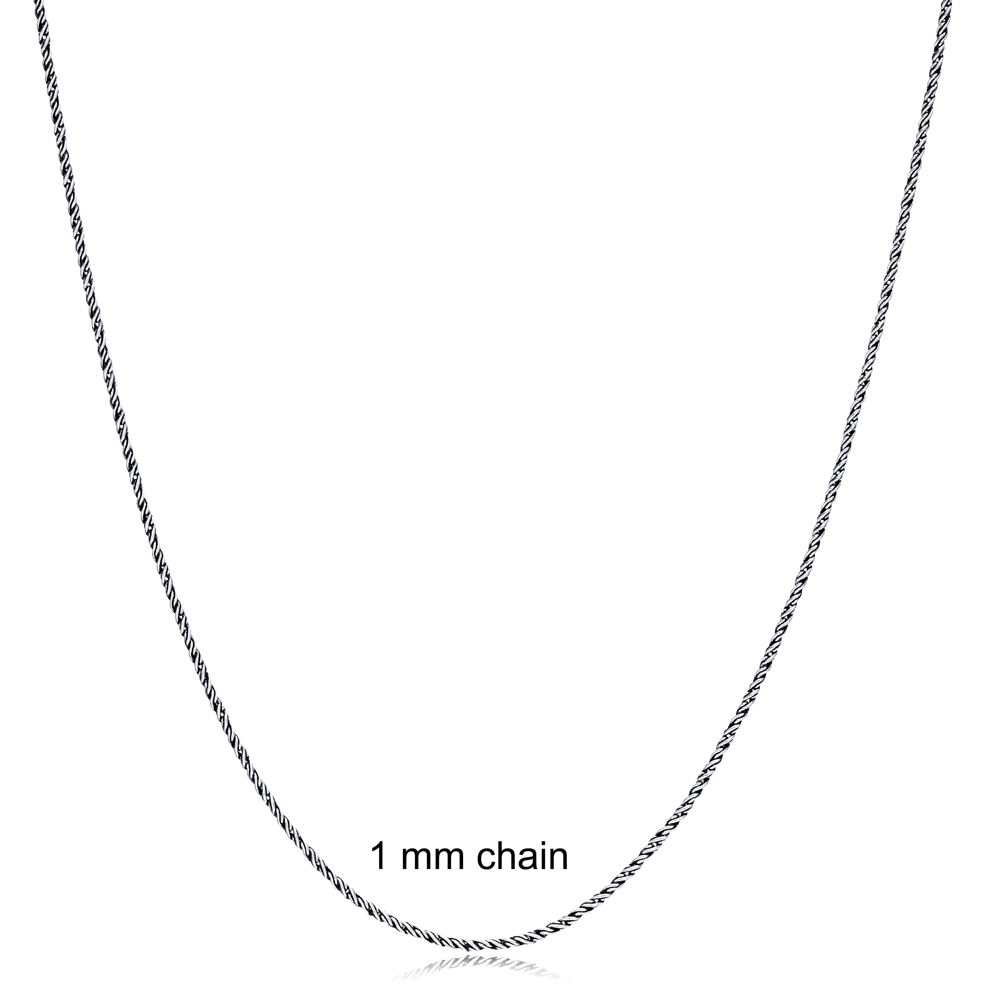 Wholesale Twisted Cable Oxidized Chain Silver Necklace