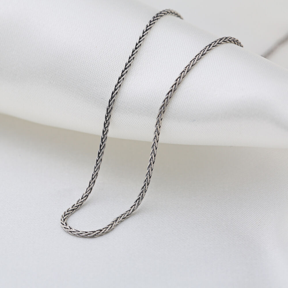 Wholesale Cable Oxidized Chain Silver Necklace