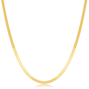 Italian Chain Gold Plated Chain Silver Necklace