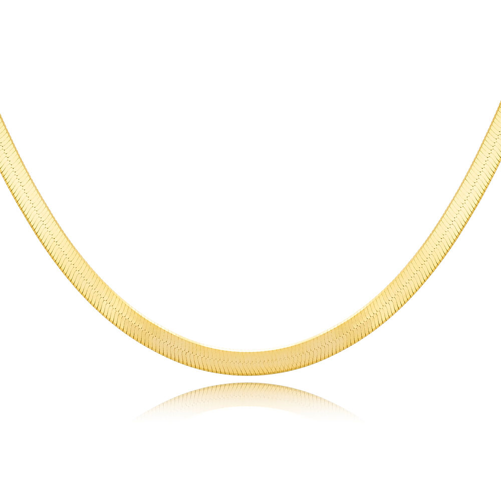 Trendy Italian Chain Gold Plated Chain Silver Necklace