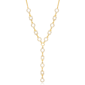 Elegant Chain Geometric Wholesale Turkish Handmade 925 Sterling Silver Charm Dainty Necklace Pendant