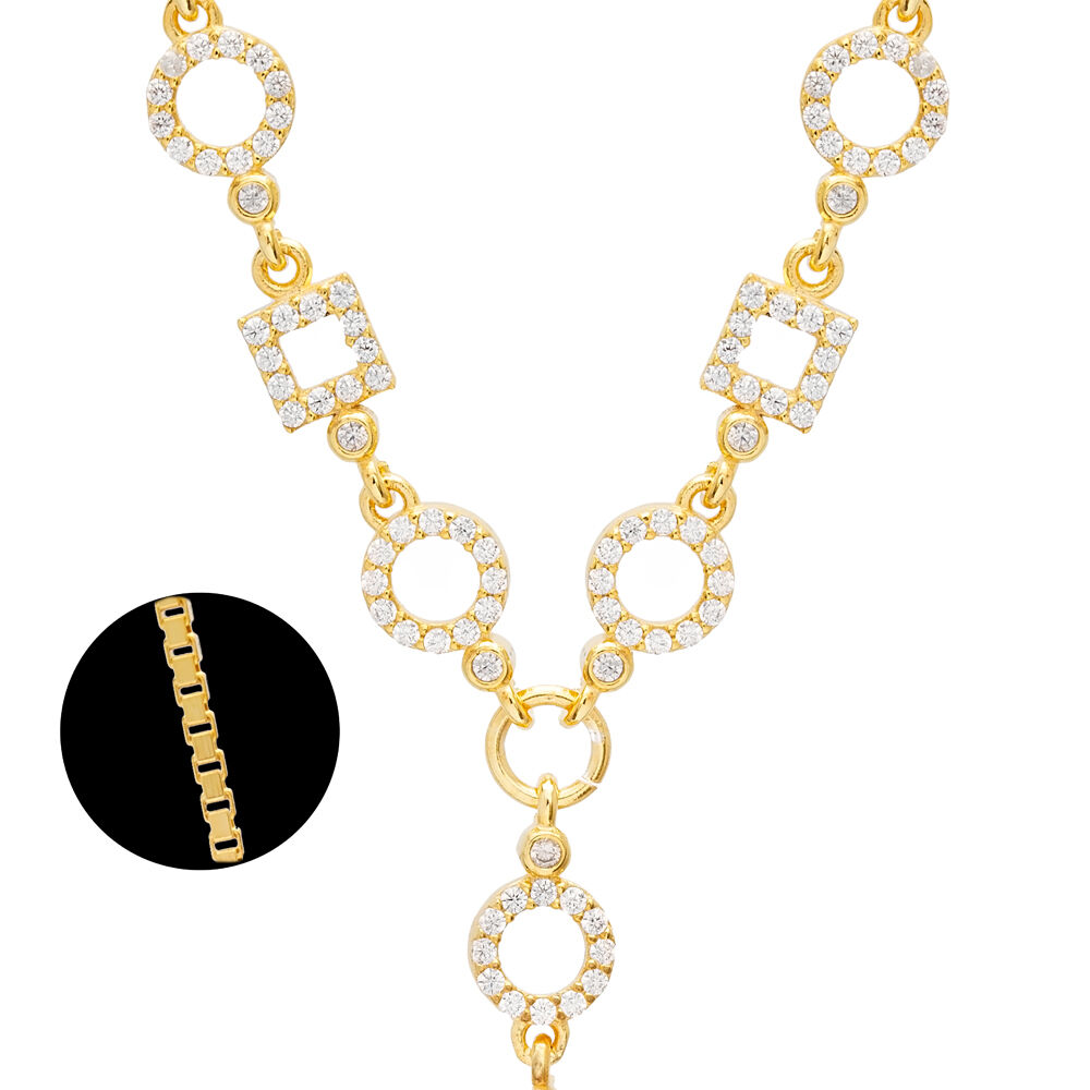Elegant Chain Geometric Wholesale Turkish Handmade 925 Sterling Silver Charm Dainty Necklace Pendant