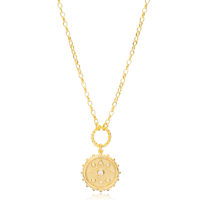Elegant Medallion Evil Eye Necklace Wholesale Handmade 925 Sterling Silver Jewelry
