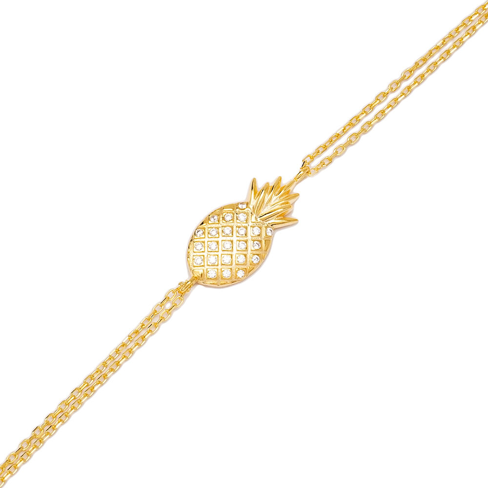 Elegant Pineapple Design Charm Bracelet Wholesale Handcrafted 925 Sterling Silver Jewelry