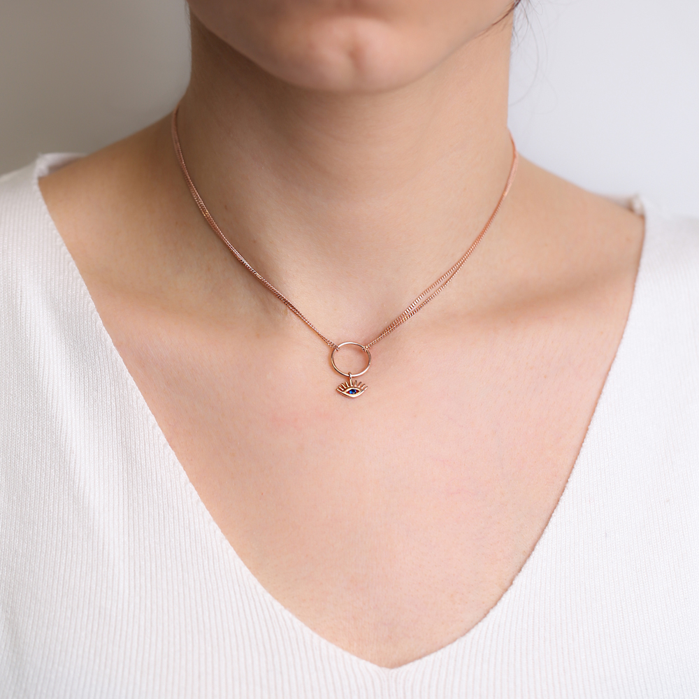 Turkish Evil Eye Hollow Design Choker Pendant 925 Sterling Silver Turkish Wholesale Jewelry