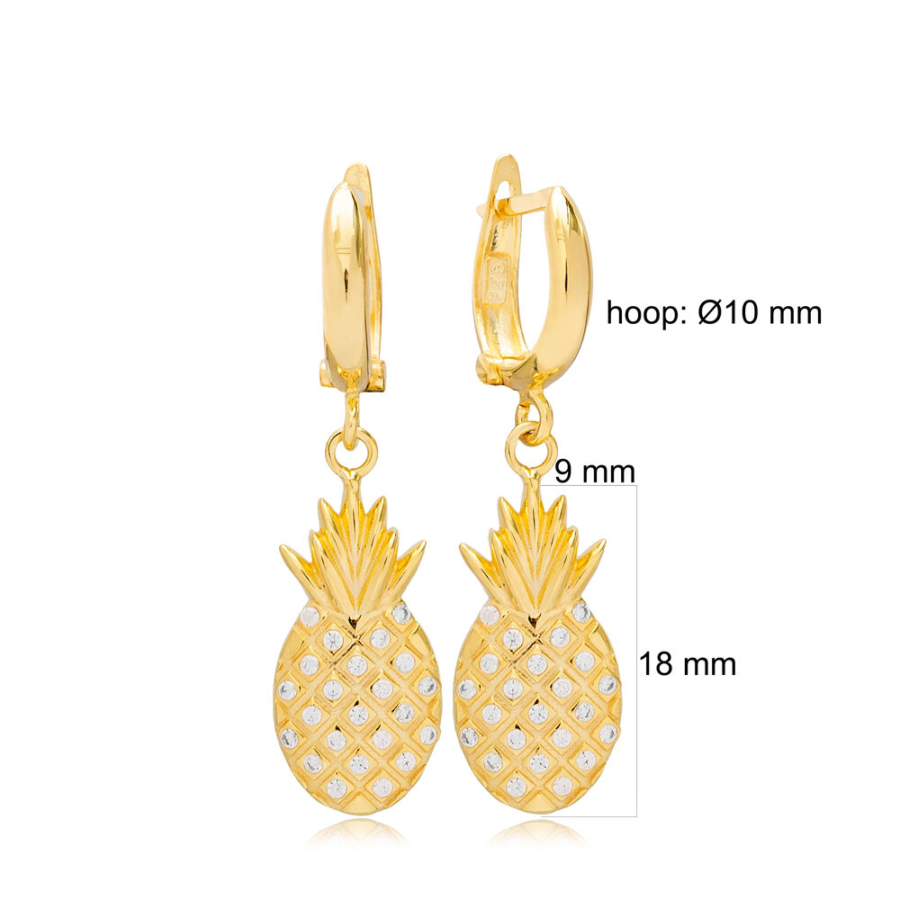 New Trend Pineapple Design Elegant Dangle Earrings Wholesale Handmade 925 Sterling Silver Jewelry