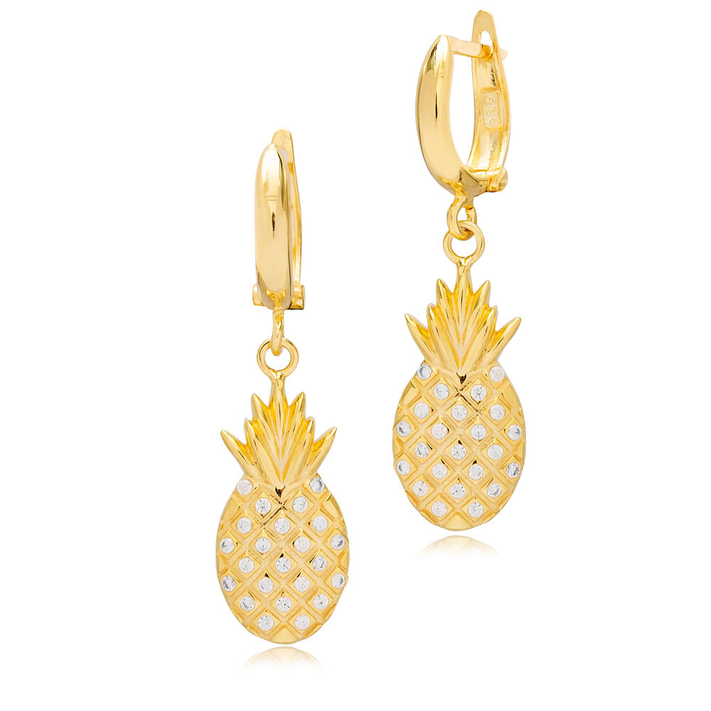 New Trend Pineapple Design Elegant Dangle Earrings Wholesale Handmade 925 Sterling Silver Jewelry