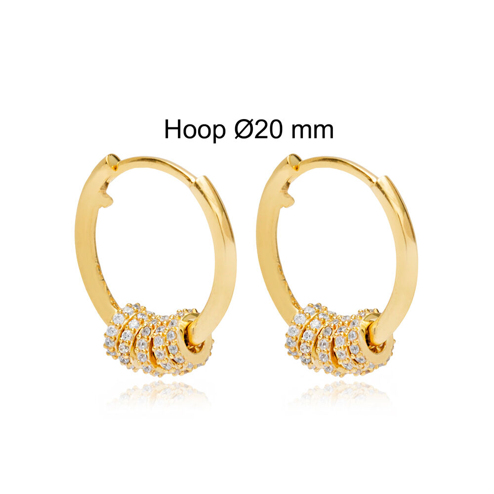 Elegant Shaker Charm Hoop Earrings Trendy Wholesale 925 Sterling Silver Jewelry