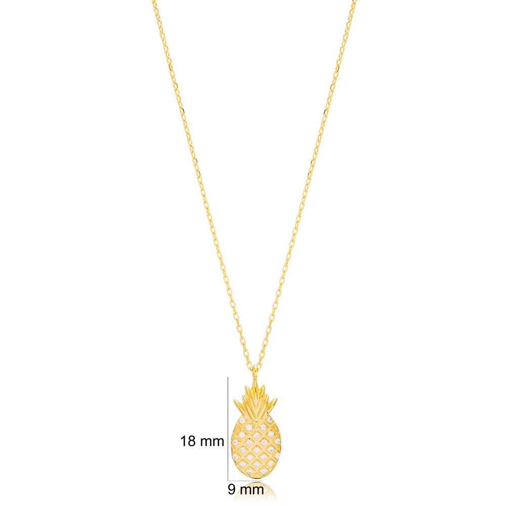 Pineapple Design Elegant Charm Necklace Wholesale Handmade 925 Sterling Silver Jewelry