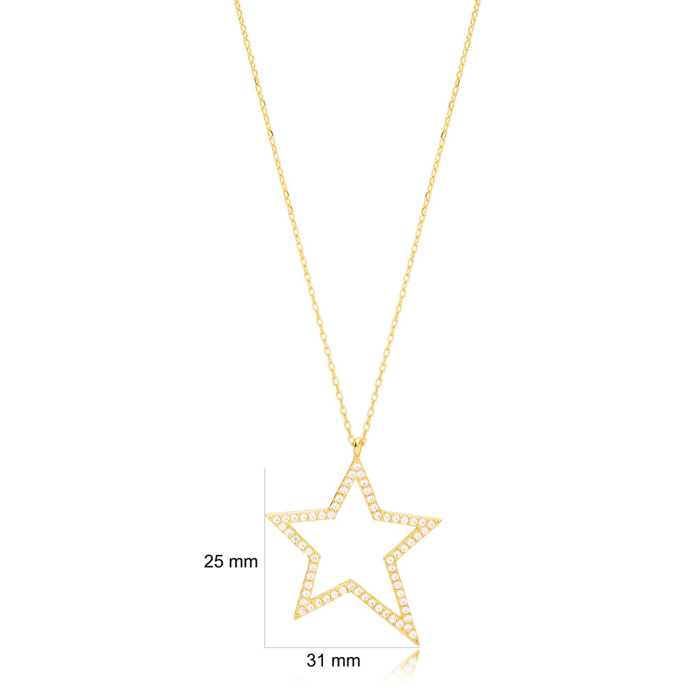 Hollow Star Unique Shape Charm Necklace Pendant Wholesale 925 Sterling Silver Jewellery