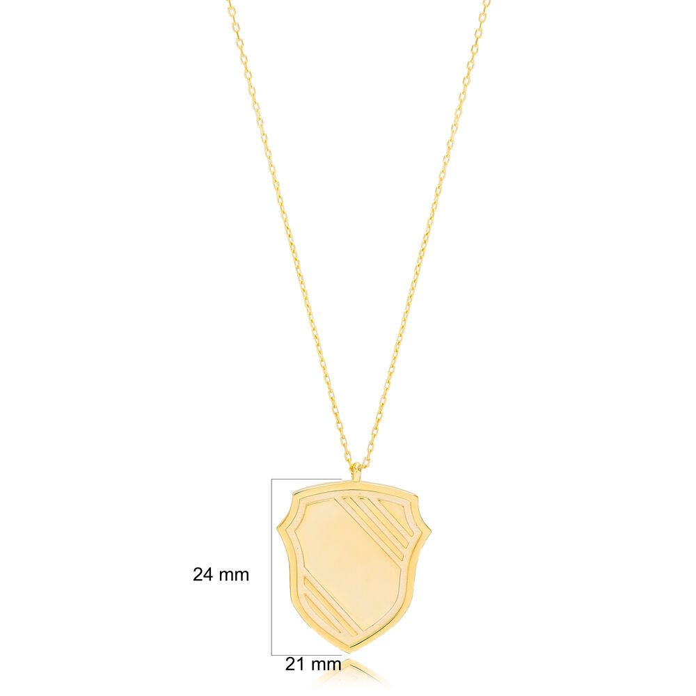 Unique Shape Plain Dainty Design Medallion Charm Necklace Turkish Sterling Silver Wholesale Jewelry