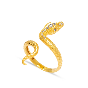 CZ Stone Dainty Snake Design Women Ring Wholesale Turkish 925 Sterling Silver Jewelry