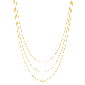 Layered Italian Chain Necklaces Wholesale Turkish Trendy Popular 925 Sterling Silver Jewelry
