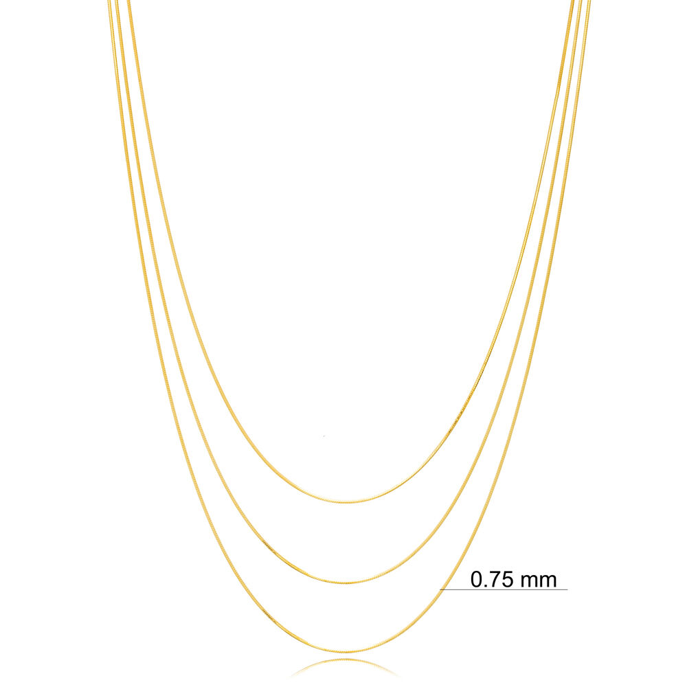 Layered Italian Chain Necklaces Wholesale Turkish Trendy Popular 925 Sterling Silver Jewelry