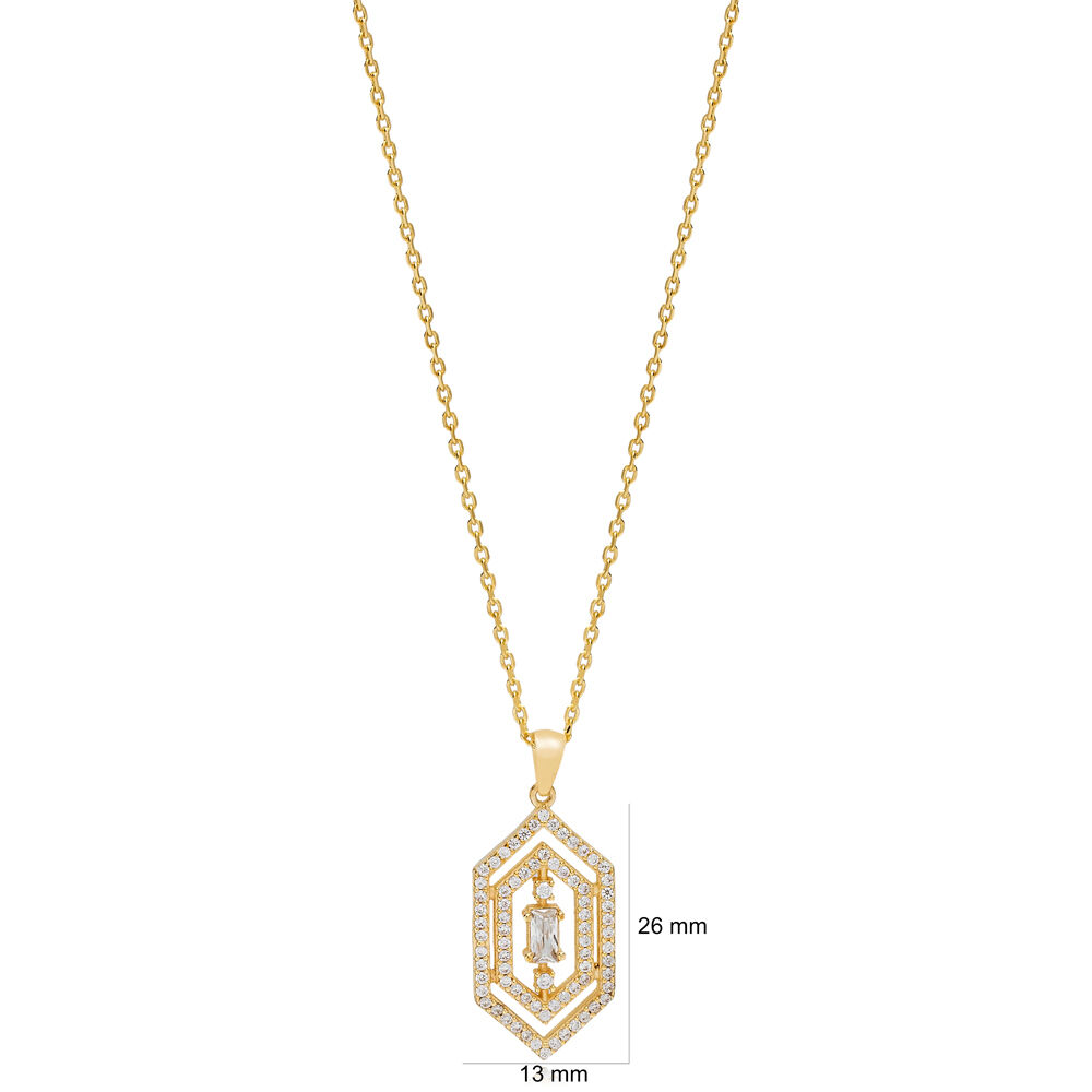 Unique Shape Trendy Geometric Design Pendant Necklace 925 Sterling Silver Wholesale Handmade Jewelry