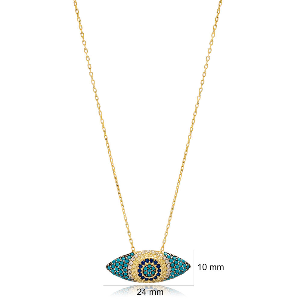 Eye Design Turkish Evil Eye Handcrafted Wholesale Necklace Pendant 925 Sterling Silver Jewelry