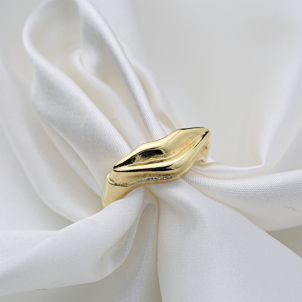 Trendy Lips Design Stylish Plain Women Ring Adjustable Turkish Wholesale 925 Sterling Silver Jewelry