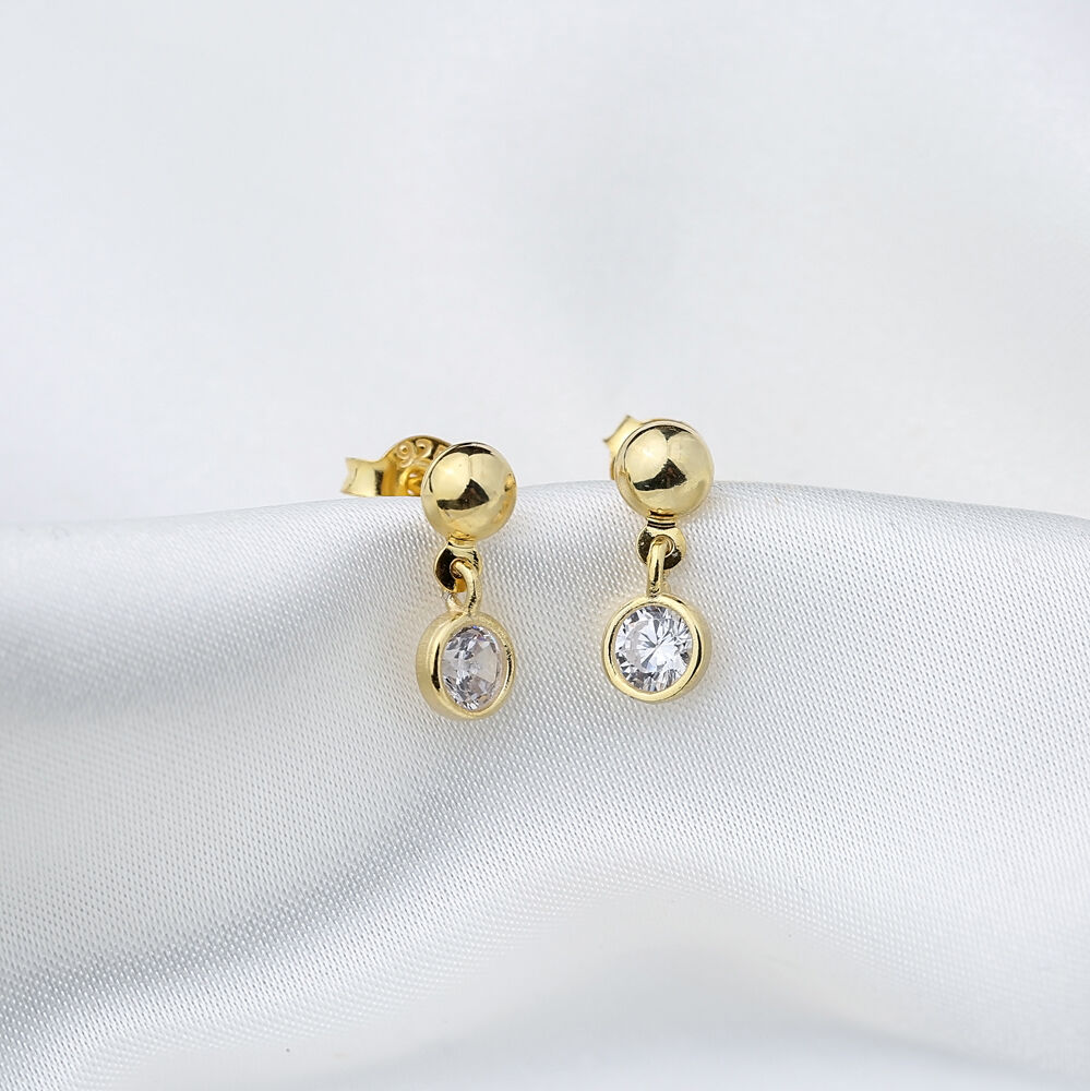 Tiny Round Shape Minimalist Design Stud Earrings Wholesale Turkish 925 Sterling Silver Jewelry