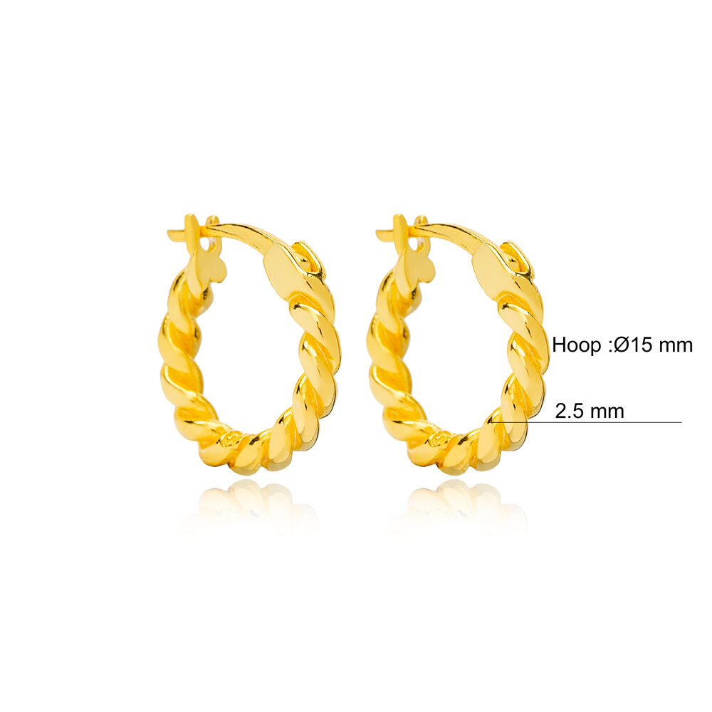 Minimalist Auger Design Curved Hoop Earrings Handcrafted Popular 925 Sterling Silver Jewelry