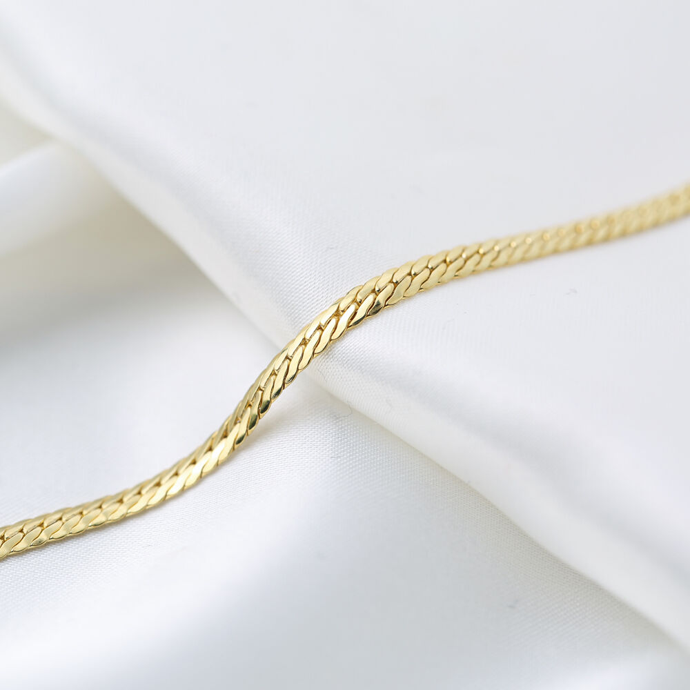 Herringbone Gourmet Chain Snake Chain Designs Bracelet Trendy Turkish 925 Silver Jewelry