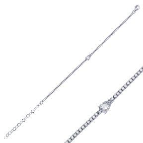 Pear Drop Charm Dainty Tennis Bracelet Turkish Wholesale 925 Sterling Silver Jewelry