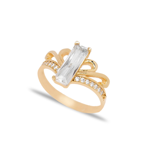 Princess Quenn Crown Baguette Unique Shape Women Ring 925 Sterling Silver Jewelry