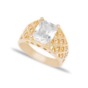 Elegant Unique Shape Thick Women Cluster Ring for Women 925 Sterling Silver Jewelry