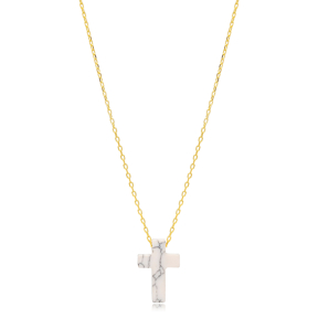 White Colour Popular Cross Design Charm Pendant Necklace Wholesale 925 Sterling Silver Jewelry